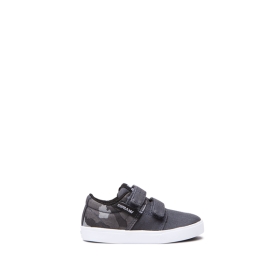 Supra Kids TODDLER STACKS II V Low Top Shoes Dk Grey/Camo/white | US-61425